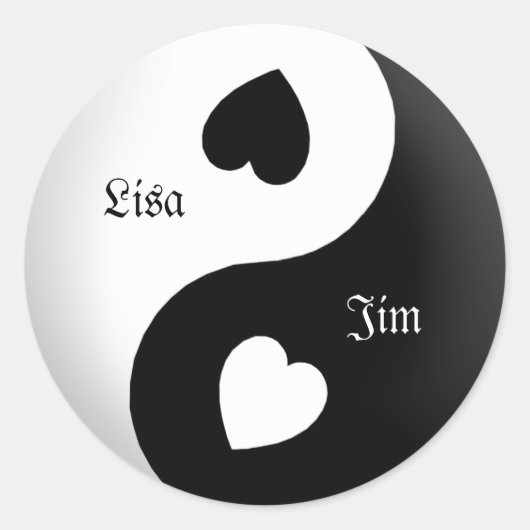 Personalisiert Yin Yang Liebe Stickers (Vorderseite)