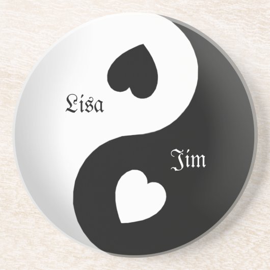 Personalisiert Yin Yang Liebe Untersetzer (Vorne)