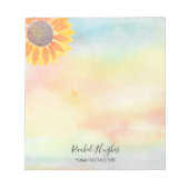 Personalisiert Yoga Instructor Sonnenblume Notizblock (Vorderseite)
