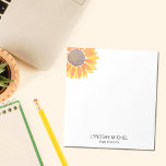 Personalisiert Yoga Instructor Sonnenblume Notizblock<br><div class="desc">Dieses moderne botanische Yoga Instructor Notepad ist mit einer gelben Aquarellsonnenblume dekoriert. Einfach anpassbar. Ändern Sie mithilfe des Entwurfstools die Textgröße,  den Stil oder die Farbe. Wenn wir unsere Kunstwerke erstellen,  werden Sie dieses exakte Bild von anderen Designern nicht finden. Original Wasserfarbe © Michele Davies.</div>