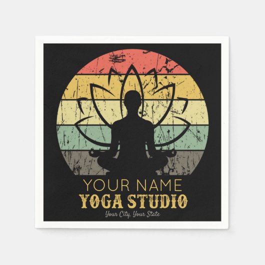 Personalisiert Yoga Studio Fitness Instructor Guru Serviette (Vorderseite)