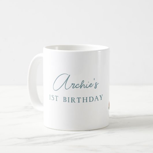 Personalisiert Yorkie Birthday Cake Kaffeetasse (Vorderseite Links)