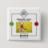 Personalisiert Yorkie Dog Barking Logic Foto Name Button (Vorderseite)