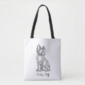 Personalisiert Yorkie Sketch Tasche (Vorderseite)