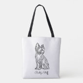 Personalisiert Yorkie Sketch Tasche (Rückseite)