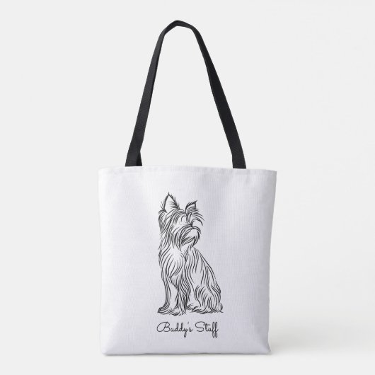 Personalisiert Yorkie Sketch Tasche (Rückseite)
