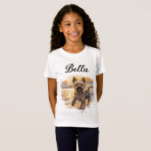 Personalisiert Yorkie Sunset Niedlich Beach Dog Lo T-Shirt (Vorne ganz)