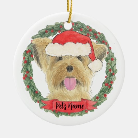 Personalisiert Yorkie Yorkshire Terrier Keramik Ornament (Vorne)