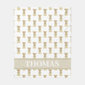 Personalisiert Yorkie Yorkshire Terrier Tan & Whit Fleecedecke (Vorderseite)