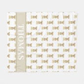 Personalisiert Yorkie Yorkshire Terrier Tan & Whit Fleecedecke (Vorderseite (Horizontal))