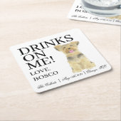 Personalisiert Yorkie Yorkshire Terrier Wedding Rechteckiger Pappuntersetzer (angewinkelt)