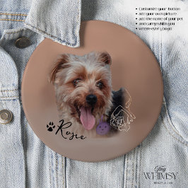 Personalisiert Yorkshire Terrier Dog Foto Button