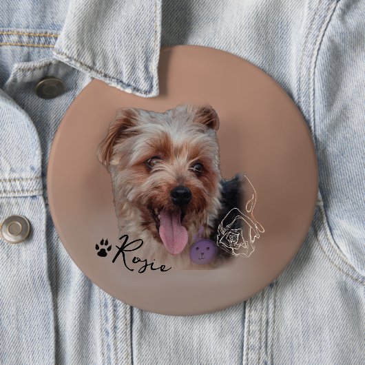 Personalisiert Yorkshire Terrier Dog Foto Button (Beispiel)