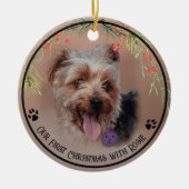 Personalisiert Yorkshire Terrier Dog Foto Keramik Ornament (Vorne)