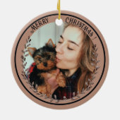 Personalisiert Yorkshire Terrier Dog Foto Keramik Ornament (Hinten)