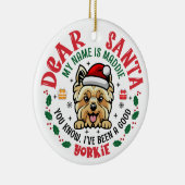 Personalisiert Yorkshire Terrier Dog Weihnachtsbau Keramik Ornament (Rechts)