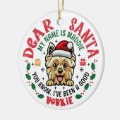 Personalisiert Yorkshire Terrier Dog Weihnachtsbau Keramik Ornament (Links)