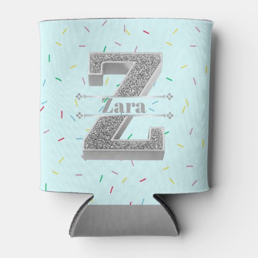 Personalisiert Z Erste Silver Monogramm Ihr Name Dosenkühler (Vorderseite)