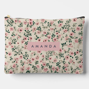 Personalisiert zart rosa Blossom Zubehörtasche