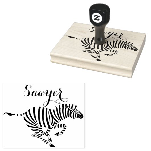 Personalisiert Zebra Gummistempel (Stempel)