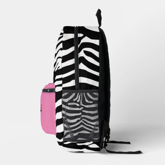 Personalisiert Zebra Muster Bedruckter Rucksack (Rechts)