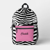 Personalisiert Zebra Muster Bedruckter Rucksack (Vorderseite)