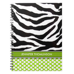 Personalisiert Zebra Polka Dots Journal / Notebook Notizblock