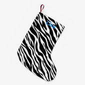 Personalisiert Zebra Print Weihnachten Strumpf Kleiner Weihnachtsstrumpf (Vorderansicht (hängend))