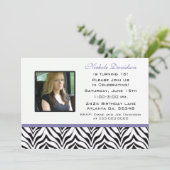 Personalisiert: Zebra Sweet 16 Party Einladung (Stehend Vorderseite)