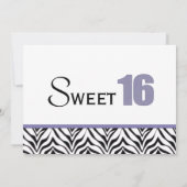 Personalisiert: Zebra Sweet 16 Party Einladung (Rückseite)