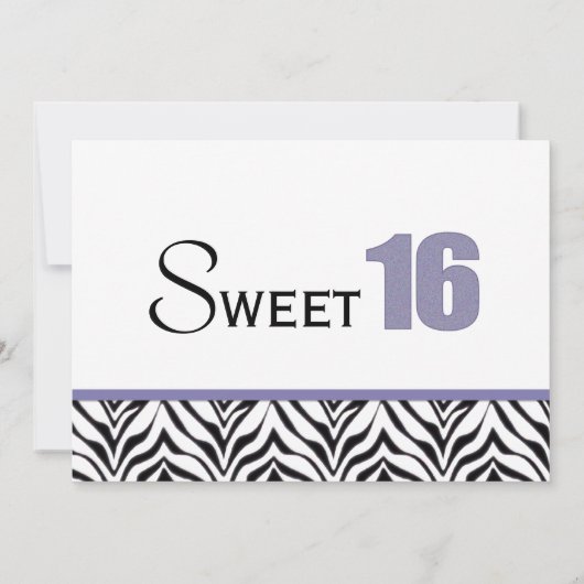 Personalisiert: Zebra Sweet 16 Party Einladung (Rückseite)
