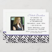 Personalisiert: Zebra Sweet 16 Party Einladung (Vorne/Hinten)