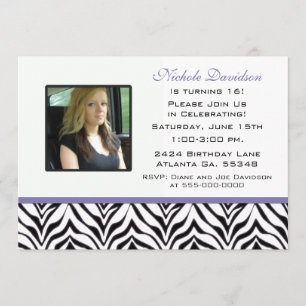 Personalisiert: Zebra Sweet 16 Party Einladung