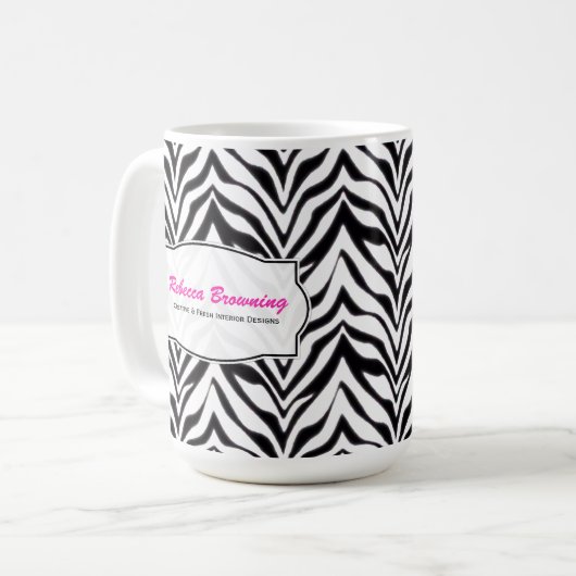 Personalisiert: Zebra-Tasse Kaffeetasse (Vorderseite Links)