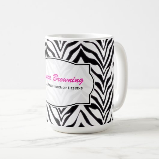 Personalisiert: Zebra-Tasse Kaffeetasse (VorderseiteRechts)