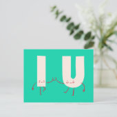 Personalisiert - Zeichenketten Postkarte (Stehend Vorderseite)