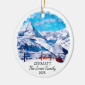 Personalisiert Zermatt Ornament, Schweiz Keramik Ornament (Links)