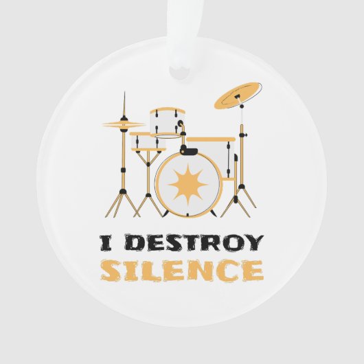 Personalisiert zerstöre ich die Stille Funny Drumm Ornament (Vorderseite)