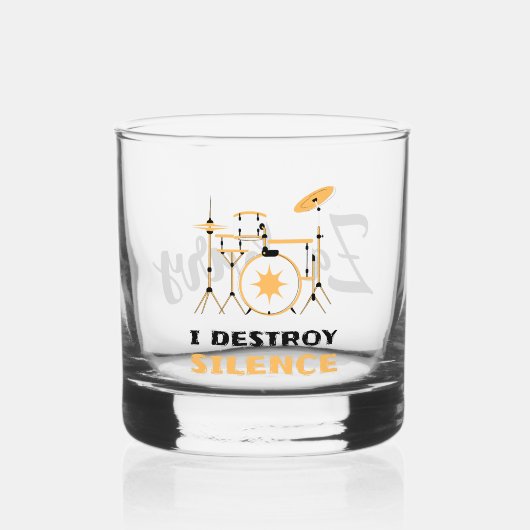 Personalisiert zerstöre ich die Stille Funny Drumm Whiskyglas (Vorderseite)