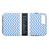 Personalisiert Zigzag Zickzack Muster Blau & Weiß Case-Mate iPhone Hülle (Rückseite (Horizontal))