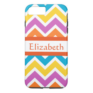 Personalisiert Zigzag Zickzack Muster farbenfroh w iPhone 8 Plus/7 Plus Hülle