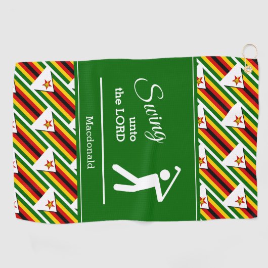 Personalisiert ZIMBABWE FLAG Golfhandtuch (Horizontal)