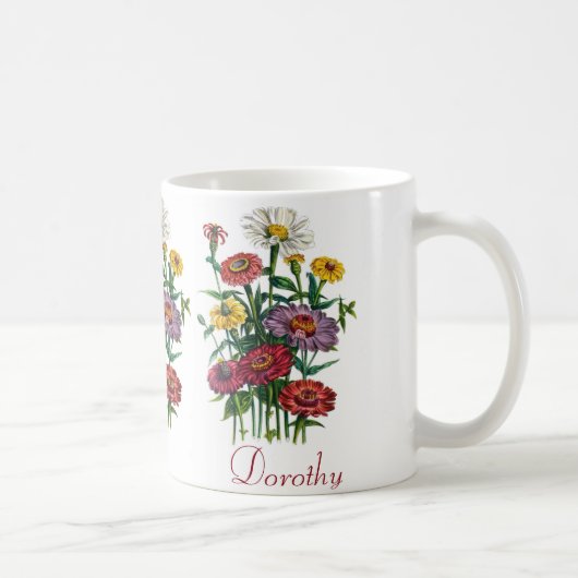 Personalisiert Zinnias Kaffeetasse (Rechts)