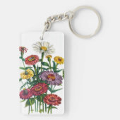 Personalisiert Zinnias Schlüsselanhänger (Rückseite)