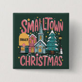 Personalisiert Zipcode Kleine Stadt Weihnachten Ro Button (Vorderseite)