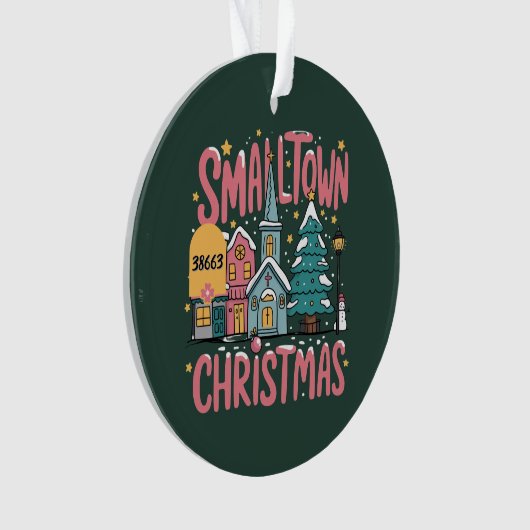 Personalisiert Zipcode Kleine Stadt Weihnachten Ro Ornament (Vorderseite)
