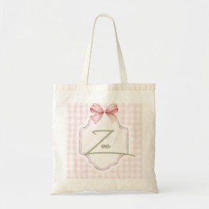 Personalisiert Zoe Baby Girl Kinderzimmer Bow&Ging Tragetasche