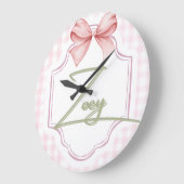 Personalisiert Zoey Baby Girl Kinderzimmer Bow&Gin Große Wanduhr (Winkel)
