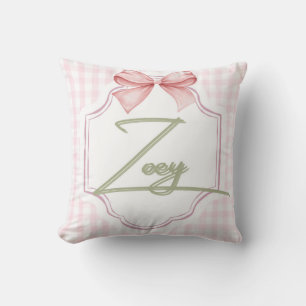 Personalisiert Zoey Baby Girl Kinderzimmer Bow&Gin Kissen