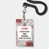 Personalisiert Zombie Apokalypse Blood Lanyard Ausweis (Vorderseite mit Lanyard)